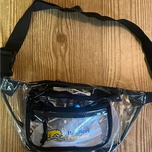 Clear Black Waist Bag Pet Panthers with sunglasses inside to match